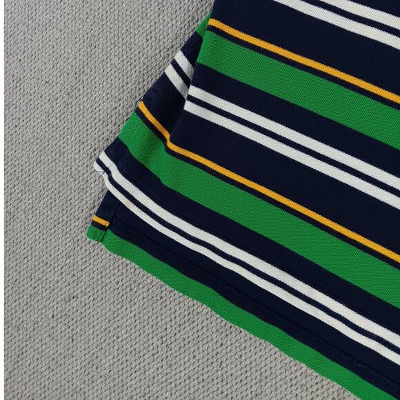 Polo Ralph Lauren Vintage Polo Shirt Men Medium Green/Blue Striped Luxury Preppy - Picture 4 of 11